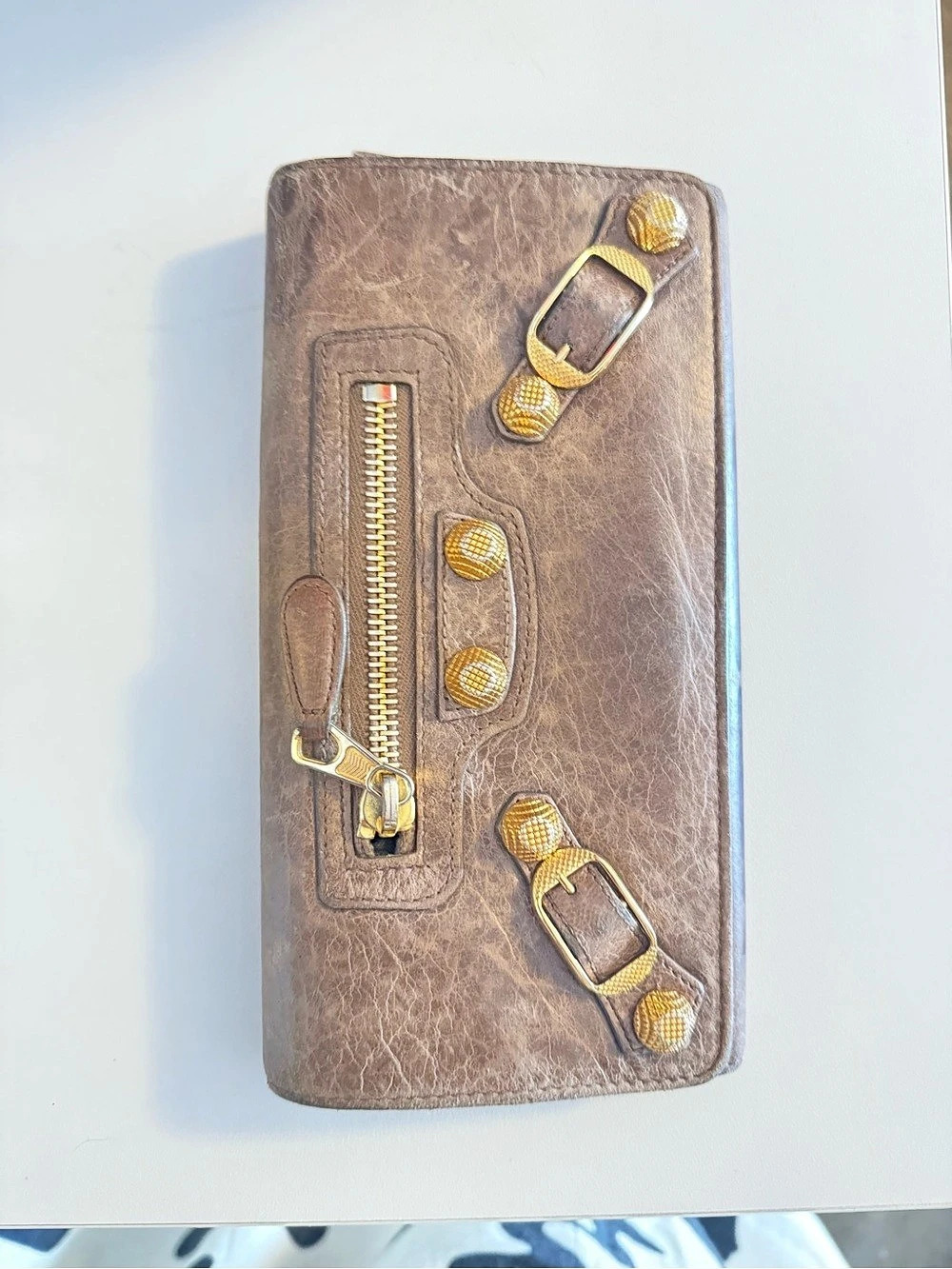 AllSaints Leather Continental Wallet in Brown